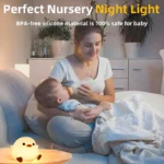 DoDo Duck Night Light, Cute Duck Lamp, Rechargeable Dimmable Nightlight, Silicone LED Bedside Lamp Nursery Touch-Sensitive - Image 3
