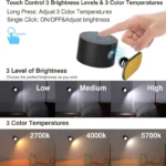 Led Wall Lamp Touch Control Remote 360 Rotatable USB Recharge Wireless Portable Night Light For Bedroom Reading Lamp - Image 2