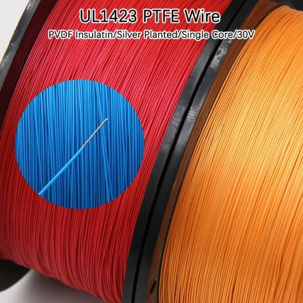 5~20m PTFE Wire UL1423 Silver Plated Single Core Cable (No Scroll) Electronic Cable High Temperature Micro Fine Copper Wires DIY - Image 1