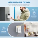 Wireless smart video doorbell, 2.4G WiFi home security camera, 2-way audio, night vision, battery, secure home monitoring - Image 2