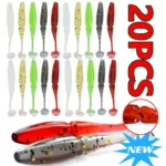 New 20PCS Artificial Soft Silicone Bait Leurre Souple Swimbait Isca Artificial Vibration Tail Fishing Lures Accessorie Best Lure