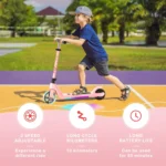 Electric Scooter for Kids Age 6-10, Kick-Start Boost Scooter with Adjustable Speed and Height, Flash Wheel & Deck Lights - Image 4