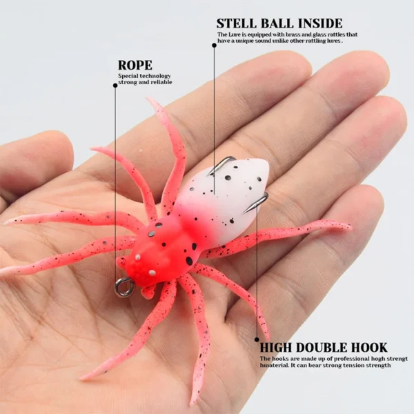 Floating Fishing Lures Artificial Spider Soft Bait Mini Bionic Topwater Fishing Lure with Barbed Hook for Bass Pike Trout Tackle - Image 4