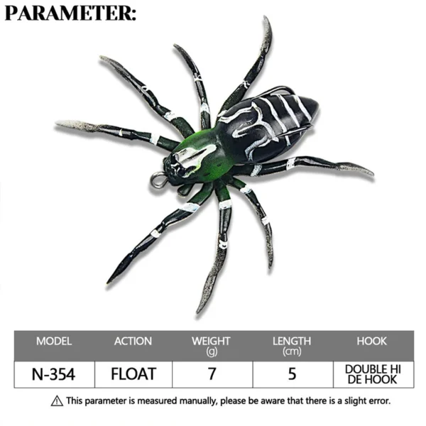 Floating Fishing Lures Artificial Spider Soft Bait Mini Bionic Topwater Fishing Lure with Barbed Hook for Bass Pike Trout Tackle - Image 2