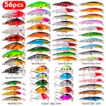 Mixed Fishing Lures Set Minnow Popper Crank Baits with Hooks Fishing Hard Lure Artificial Bionic Crank Lure Saltwater Freshwater