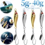 5-40g Metal Spinner Jigging Lure Sea Bass Mackerel Snapper Sequins Fishing Lure Cast Fishing Bait Sea Fishing Tackle Ocean Beach