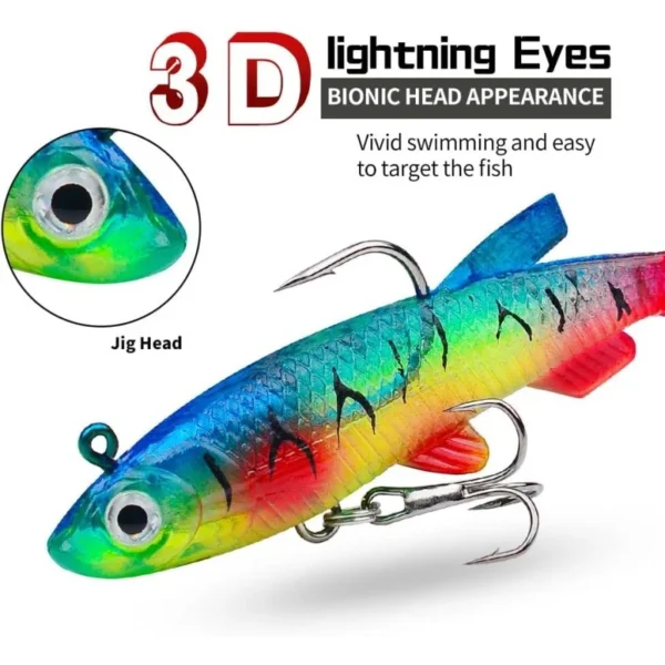 Soft Artificial Fishing Lures Jig Head Silicone Lures with T Tail Bionic Fishing Lures for Saltwater and Freshwater Fishing Tool - Image 3