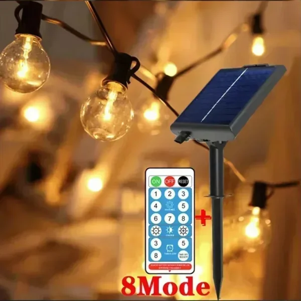 G40 Solar String Lights Outdoor Solar Globe String Bulb Patio Hanging Lights Waterproof Garden Pergola Bistro Deck Decor - Image 3