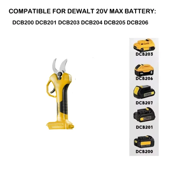 Cordless Brushless Electric Pruning Shears Garden Tool with NO/LED Display Compatible with Dewalt 18V Battery Fruit Tree Pruner - Image 6