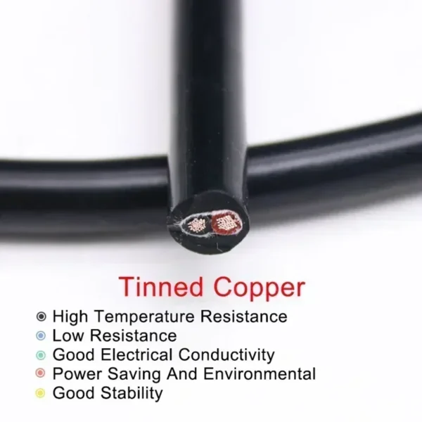 1-10M Black Flexible Silicone Wire Square 0.3/0.5/0.75/1/1.5/2/2.5/4/6 mm x 2/3/4/6 Cores Tinned Copper High Temperature Cable - Image 2