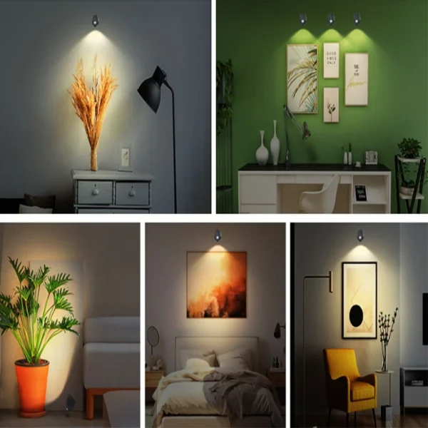 Led Wall Lamp Touch Control Remote 360 Rotatable USB Recharge Wireless Portable Night Light For Bedroom Reading Lamp - Image 3