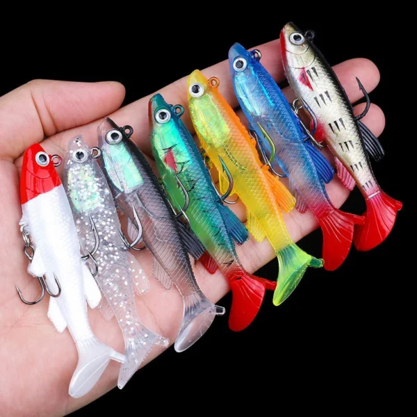 Soft Artificial Fishing Lures Jig Head Silicone Lures with T Tail Bionic Fishing Lures for Saltwater and Freshwater Fishing Tool - Image 6