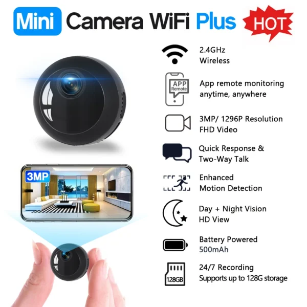 1080P HD security camera Indoor/outdoor surveillance camera,Motion detection,USB charging,Easy installation,Nanny monitoring - Image 3