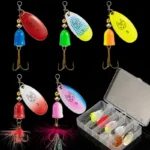 Fishing Spinnerbait Hard Metal Spoon Fishing Baits Fishing Lures Bass Trout Salmon Spinnerbait Fishing Tackle Hooks with Feather