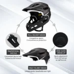 Full Face Bicycle Helmets Detachable MTB Helmet for Mountain Bike Adult Racing Motorcycle Riding Safety Helmet Head Protection - Image 6