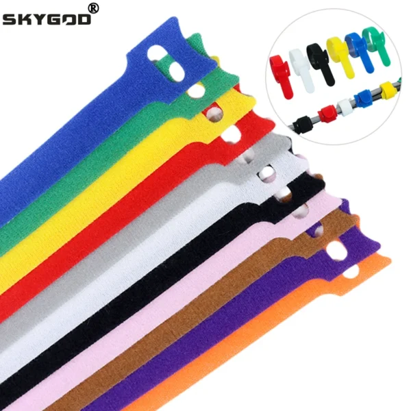 20~200pcs Cable Organizer Loop Hoop Tape Straps Tie Mouse Earphones Reusable Wire Management Nylon Releasable Cable Ties - Image 1