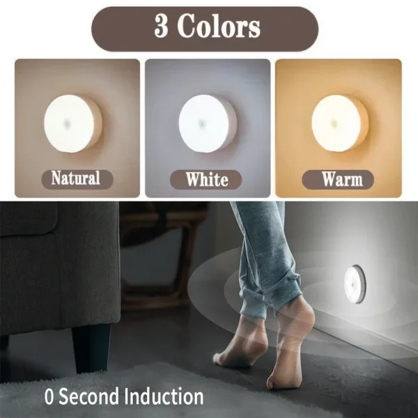 6-Pack Under Cabinet Lighting, Rechargeable Motion Sensor Puck Lights, 3Color Temps Night Light, Magnetic Stick on Lamp - Image 5
