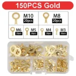 150/300/540Pcs M3/M4/M5/M6/M8/M10 Ring Lugs Eyes Copper Crimp Terminals Cable lug Wire Connection Non Insulated Assortment Kit - Image 4