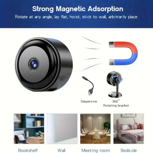 2K/3MP Mini wireless FHD camera - night vision, motion detection alarm, 1080P surveillance camera, remote monitoring, - Image 4