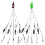 Umbrella Rigs Alabama Rig for Bass Fishing 5 Arms Umbrella A-Rig Swimbaits with 4 Willow Leaf Blades Ultralight Tripod Lures Kit - Image 2
