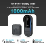 Tuya WiFi doorbell 2-way HD 1080P, microSD/cloud, waterproof, 1000mAh battery, long standby,Wireless Security Camera - Image 6