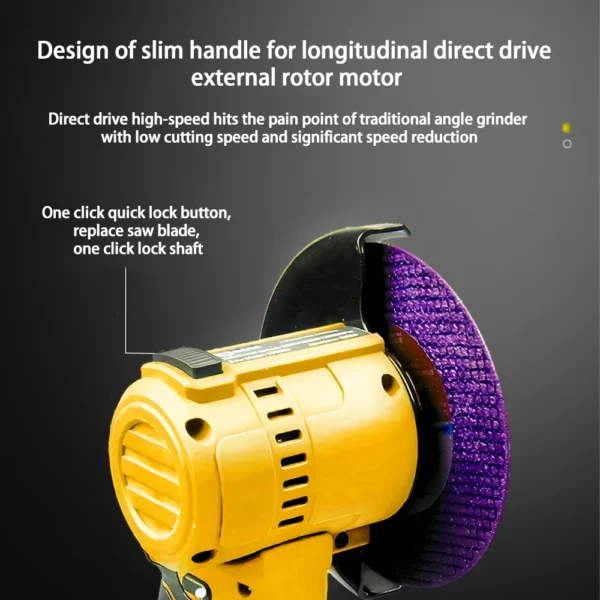 Brushless 3In Mini Angle Grinder External Rotor Electirc CUT OFF Cutting Circular Saw High Power Tool Fit Dewalt 20V No Battery - Image 5
