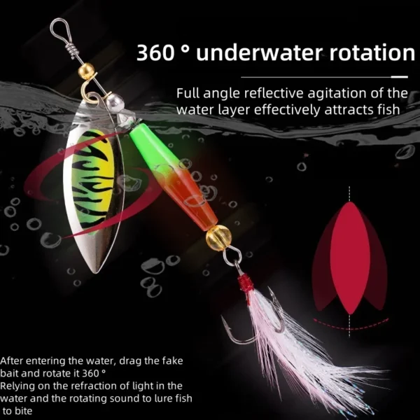 Fishing Lure Spinner Blade Lure Bait 7.1G10G Spoon Lures Pike Metal Bass Hard Bait with Feather Hooks Fishing Accessories - Image 5