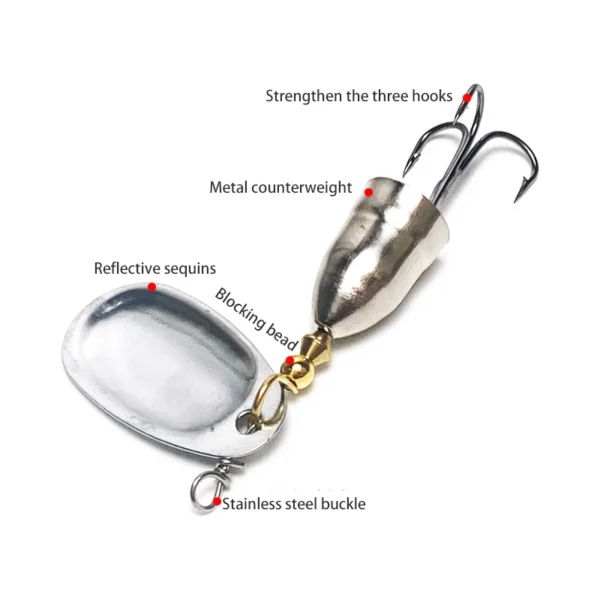 10/5PCSMetal Rotating Vibration Bait Bionic Fishing Lures High Quality Hard Baits Sharp Hooks Fishing Tackle Fishing Accessories - Image 6