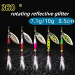 Fishing Lure Spinner Blade Lure Bait 7.1G10G Spoon Lures Pike Metal Bass Hard Bait with Feather Hooks Fishing Accessories - Image 2