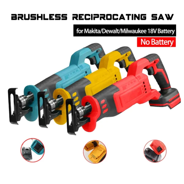 Brushless Reciprocating Saw High-Power Cutting Saw Handheld Multifunctional Household Small Electric Saw No Battery - Image 1