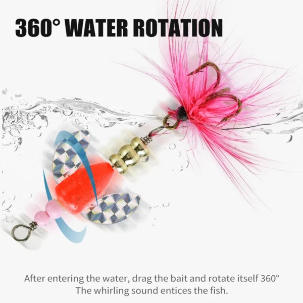 Fishing Spinner Lure Glitter Realistic Swim Bait Rotating Sequin Bionic Bait with Hook Tackle Hard Bait Trout Salmon Bass Lures - Image 4