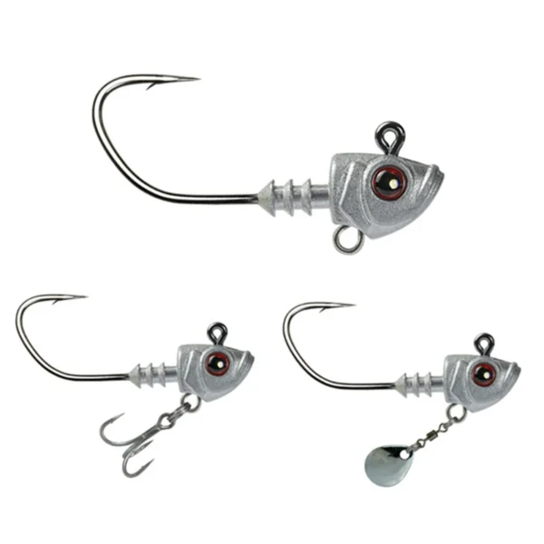 3PCS Jighead Fishhooks 3.5g-33g Fishing Hooks With Treble Hook Sequin Spoon Soft Worm Assist Fishing Hooks Soft Worm Accessories - Image 2
