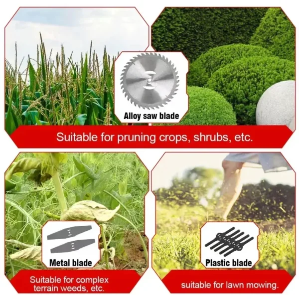 Cordless Lawn Mower Handheld Electric Grass Trimmer Adjustable Garden Tools For Makita 18V Battery - Image 3