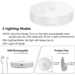PIR Motion Sensor LED Night Light USB Rechargeable Night Lamp For Kitchen Cabinet Wardrobe Lamp Staircase Wireless Closet Light - Image 5