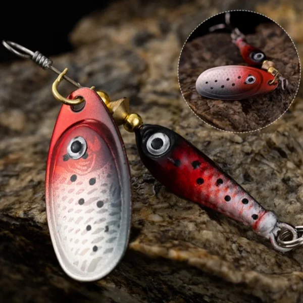 Artificial Hard Bait Rotating Metal Spinner Fishing Lure Bionic Rotating Sequin Fishing Baits for Bass Trout Pike Fishing Tackle - Image 4