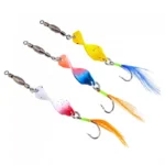 10/5PCS Twisted Metal Fishing Lures Spinner Jigging Baits 360 Degree Rotating Lures with Feather Metal Jigs Fishing Accessories - Image 4