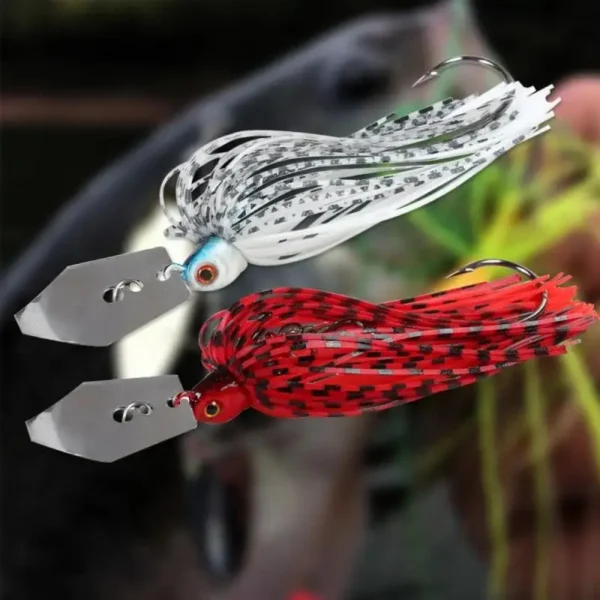 Jig Bass Fishing Lure with Weed Guard Vibrating Fishing Lure Blade Skirted Swimming Bass Jigs Metal Spinner Bait Fishing Tools - Image 3