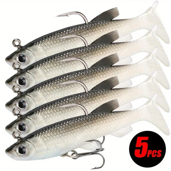 5Pcs Realistic Soft Bait-8Cm Realistic Bait-High-Quality Sharp Hook-For-Use for Freshwater and Salty Fishing - Image 1