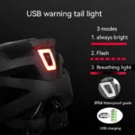 LED Bike Helmet with Sun Goggle Visor for Men, Rechargeable Bicycle Helmet, Sunglasses Shield, Road MTB Cycling Helmets - Image 4