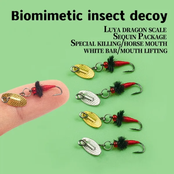 5PCS Bionic Insect Fake Lures Bionic Bee Lures Fly Hook with Wings Scud Fly Bug Insect Bait Artificial Worm Lure Fishing Tackle - Image 2