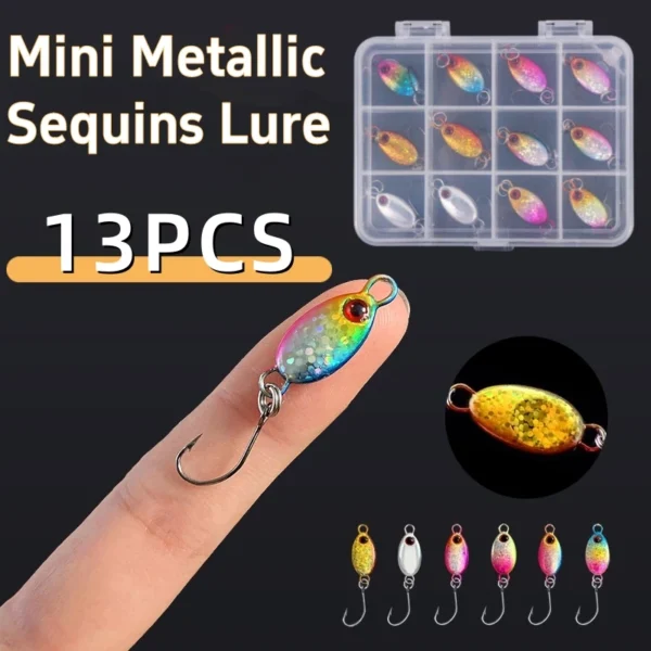 Mini Spoon Fishing Lures Metal Sequin Bait with Sharp Hook Micro Artificial Hard Fishing Lure for Trout Bass Pike Fishing Tackle - Image 1