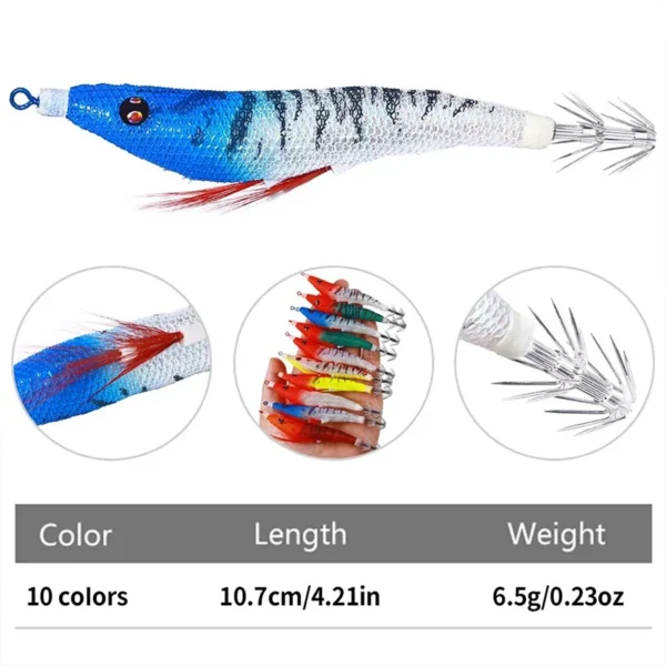 Luminous Squid Jigs Bionic Fishing Lure Artificial Shrimp Squid Hook for Sea Fishing Squid Octopus Cuttlefish Hooks Fishing Tool - Image 5
