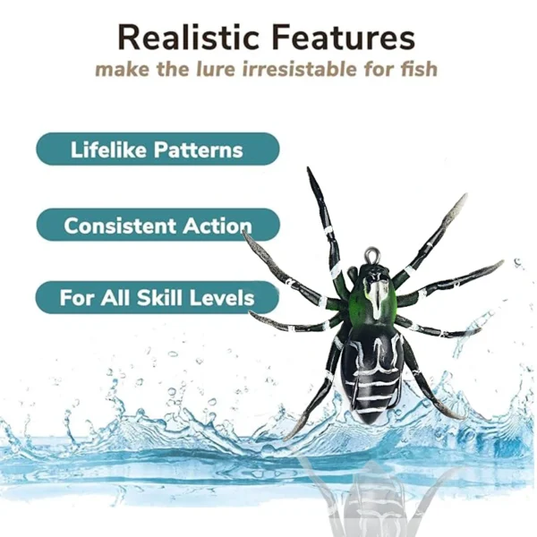 Floating Fishing Lures Artificial Spider Soft Bait Mini Bionic Topwater Fishing Lure with Barbed Hook for Bass Pike Trout Tackle - Image 5