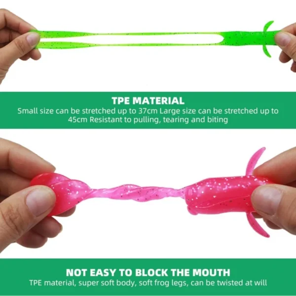 Artifical Frog Soft Bait Simulated Kick-Legged Frog Bait with Hook Bionic Frog Floating Lures for Saltwater Freshwater Fishing - Image 5