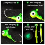 9PCS Jig Head Hook 0.8g/1.75g/3.5g/5g Crank Mix Colors Fishing Hook head Jig Lure Hard Bait Soft Worm Jig Hookfor Fishing Tackle - Image 4