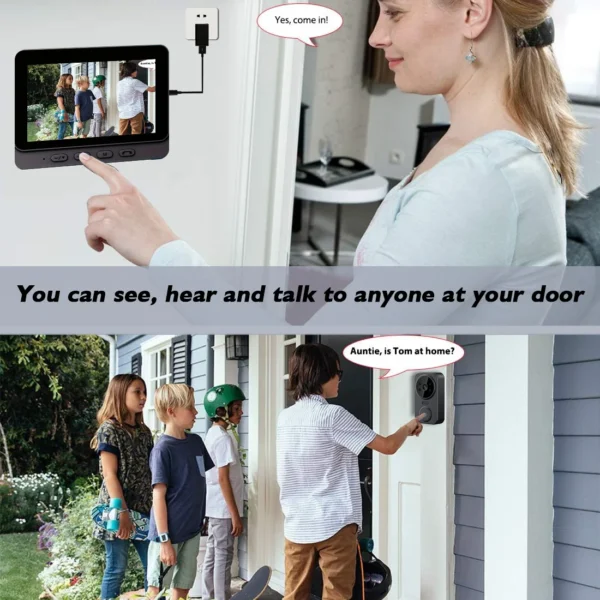 Wireless wireless smart video doorbell,Wireless intercom,Real-time notification,Two-way HD camera,Night vision monitor HD camera - Image 4