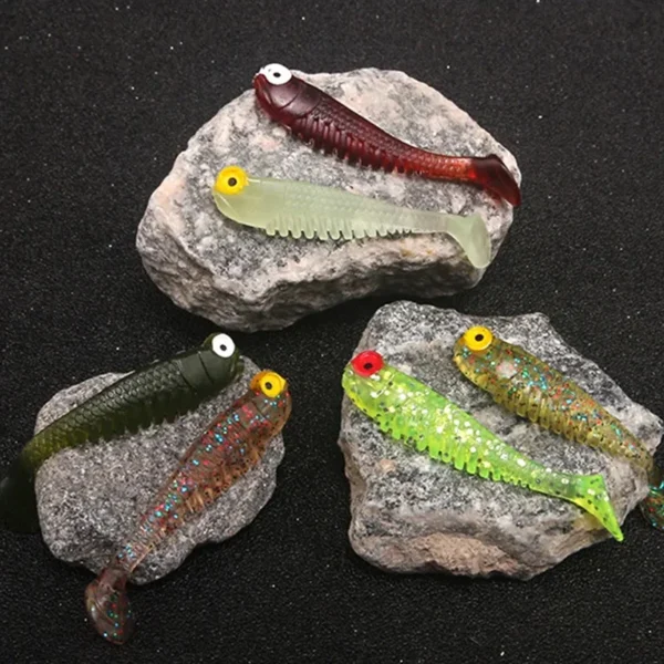 10pcs Soft Luminous Fishing Lures Silicone Small Worm Lures Shaking Bait Luminous Bait Artificial Baits Carp Fishing Accessories - Image 2