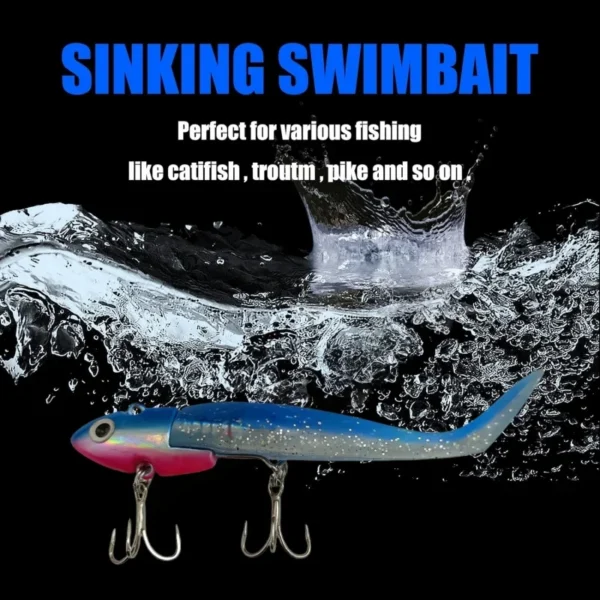 1Pc Soft Lure Vibration Jig Head Hooks T Tail 17.5g24g34.5g Artificial Bait for Perch Pike Bass Fishing Lure Sea Silicon Bait - Image 5
