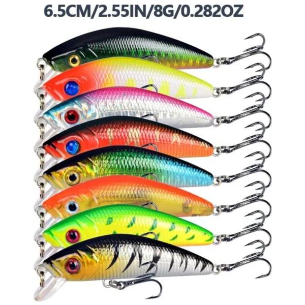 Mixed Fishing Lures Set Minnow Popper Crank Baits with Hooks Fishing Hard Lure Artificial Bionic Crank Lure Saltwater Freshwater - Image 5