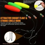 Catfish Rigs with Luminous Circle Hooks Stainless Steel Rotating Rattles Foam Float Bell Indicator Catfish Fishing Float Rig Kit - Image 5